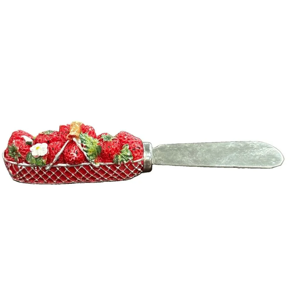 Boston Warehouse Resin Handle Strawberry Basket Cheese Condiment Dip Spreader
